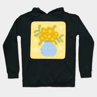 Yellow Flower Blue Vase Hoodie